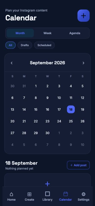 Live GraphicBeast Instagram content calendar