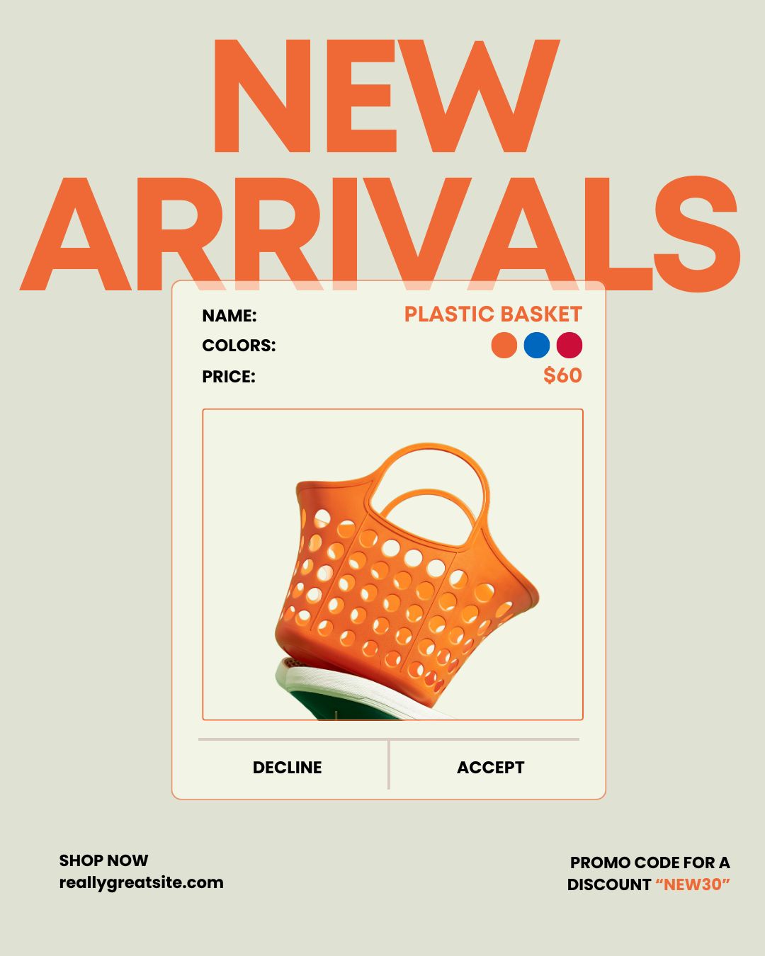 GraphicBeast basket new arrivals social media design