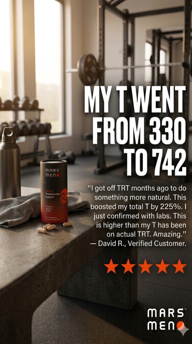 Men's wellness transformation testimonial design